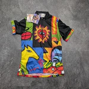 NWT Vintage Sugoi Deadstock 1996 abstract pop art jersey Women's Size XS